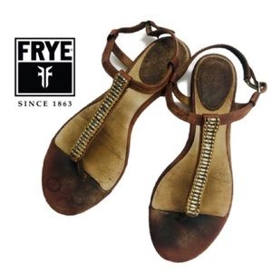 Frye Beaded Leather Gladiator Sandals Sz 7